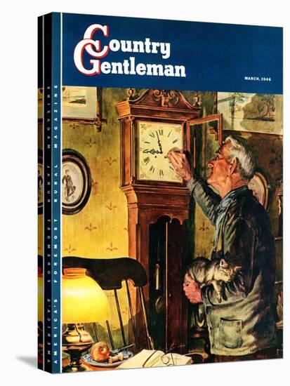 "Father and Time," Country Gentleman Cover, March 1, 1946-W.C. Griffith-Premier Image Canvas