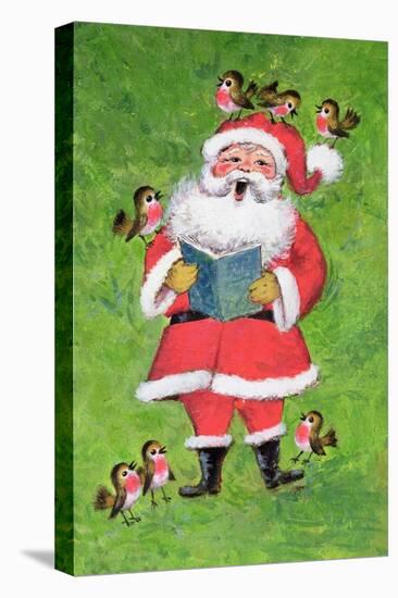 Father Christmas and Robin Chorus-Stanley Cooke-Premier Image Canvas