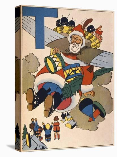 Father Christmas Delivering Toys, Letter T from an Alphabet Primer, 1937-null-Premier Image Canvas