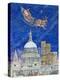 Father Christmas Flying over London-Catherine Bradbury-Premier Image Canvas