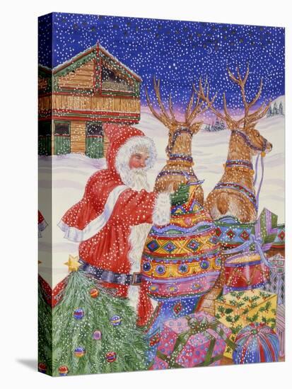 Father Christmas Loading His Sleigh (W/C on Paper)-Catherine Bradbury-Premier Image Canvas