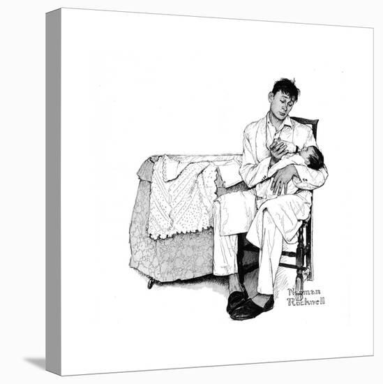 Father Feeding Infant-Norman Rockwell-Premier Image Canvas