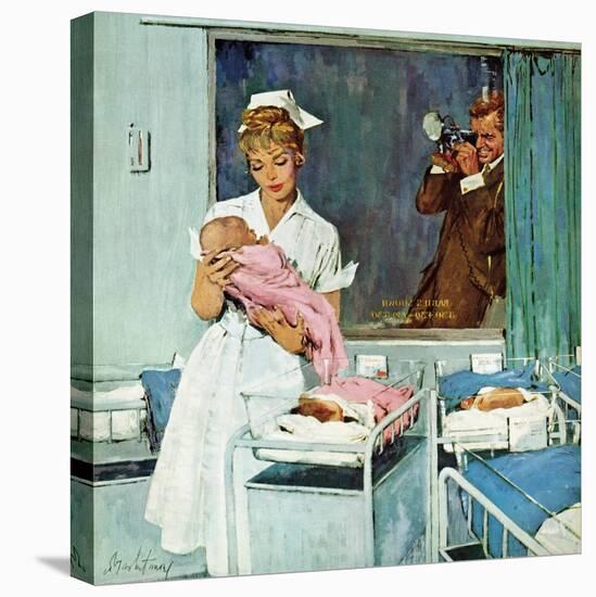 "Father Takes Picture of Baby in Hospital," March 11, 1961-M. Coburn Whitmore-Premier Image Canvas