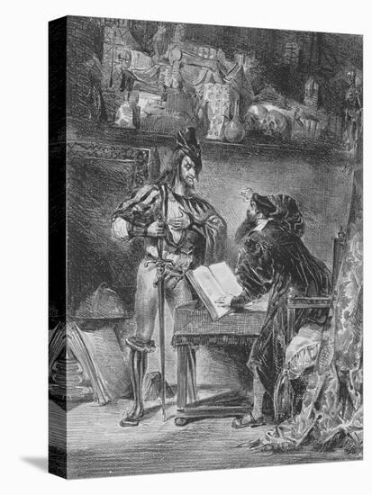"Faust" de Goethe :Méphisto apparaissant à Faust dans son cabinet; 1828-Eugene Delacroix-Premier Image Canvas