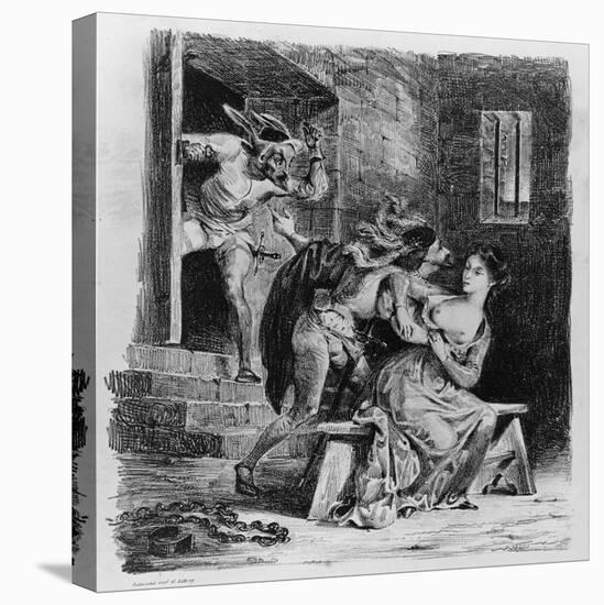 Faust Rescues Marguerite from Her Prison, from Goethe's Faust, 1828-Eugene Delacroix-Premier Image Canvas