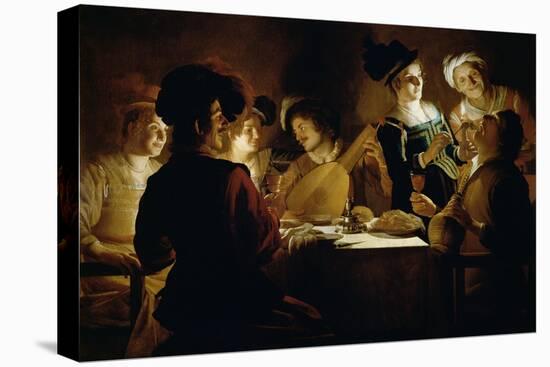 Feast with a Lute Player, c.1620-Gerrit van Honthorst-Premier Image Canvas