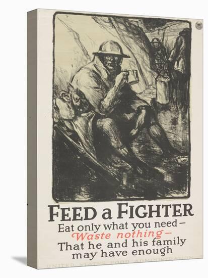 "Feed a Fighter: Eat Only What You Need--Waste Nothing" Poster, 1918-Wallace Morgan-Premier Image Canvas