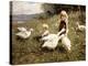 Feeding Geese, 1890-Alexander Koester-Premier Image Canvas