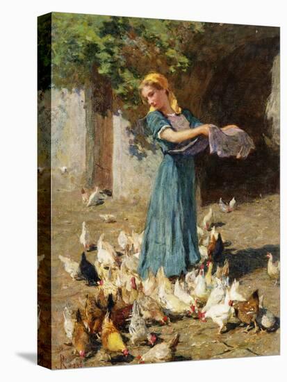 Feeding the Chickens-Luigi Rossi-Premier Image Canvas