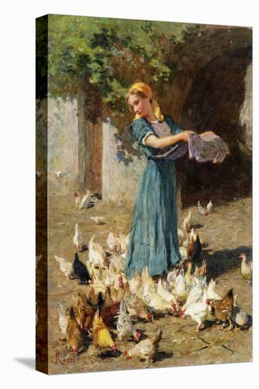 Feeding the Chickens-Luigi Rossi-Premier Image Canvas