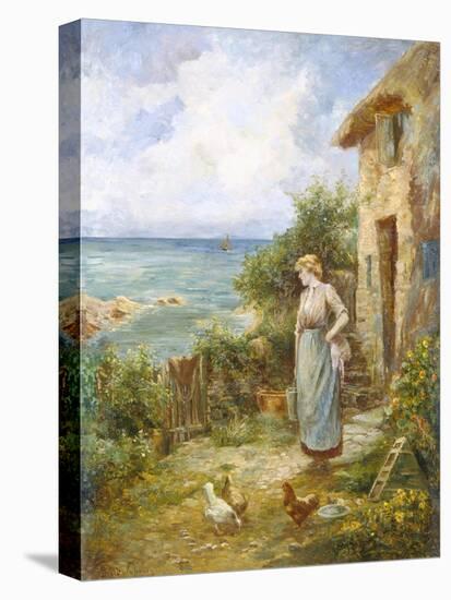 Feeding the Chickens-Ernest Walbourn-Premier Image Canvas