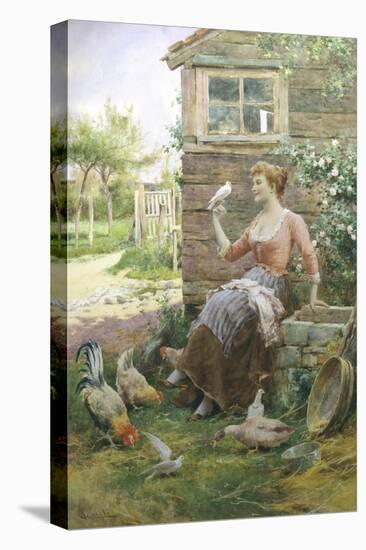 Feeding the Chickens-Alfred Augustus Glendenning-Premier Image Canvas