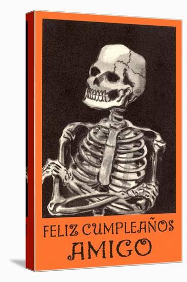 Feliz Cumpleanos, Skeleton-null-Stretched Canvas