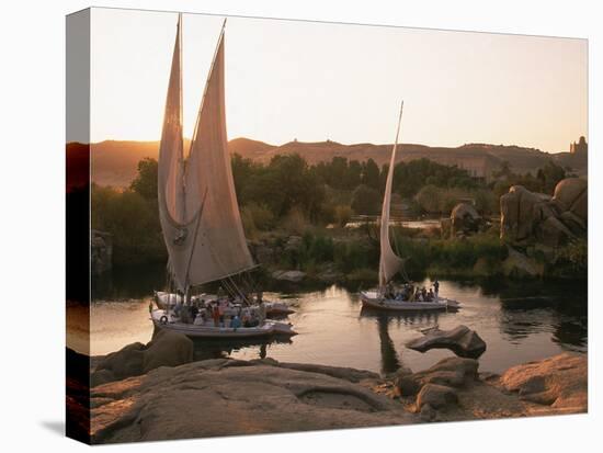 Feluccas on the Nile River-Walter Bibikow-Premier Image Canvas
