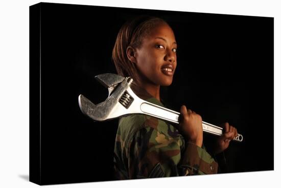 Female Airman Vehicle Maintenance Journeyman at Nellis Air Force Base, 2010-null-Stretched Canvas