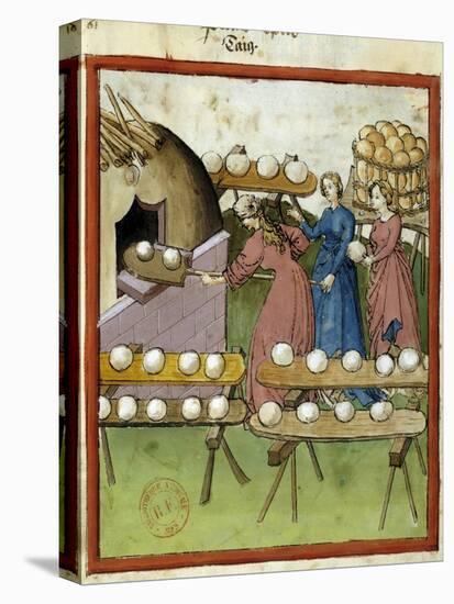 Female Bakers Making Bread - 14Th Cent. Illumination-null-Premier Image Canvas