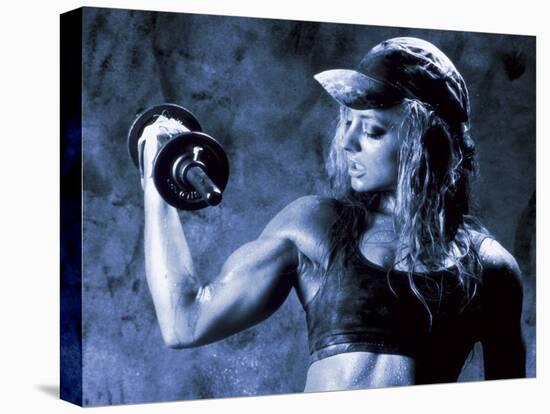 Female Bodybuilder with Dumbbell-null-Premier Image Canvas