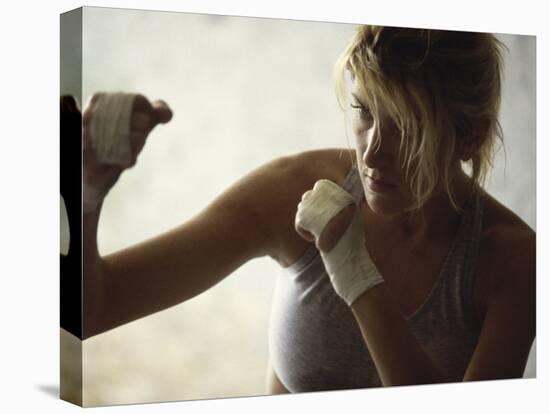 Female Boxer Practicing-null-Premier Image Canvas