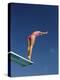 Female Diver in Pink Bathing Suit-null-Premier Image Canvas