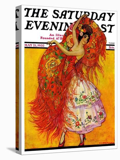 "Female Flamenco Dancer," Saturday Evening Post Cover, May 21, 1932-Henry Soulen-Premier Image Canvas