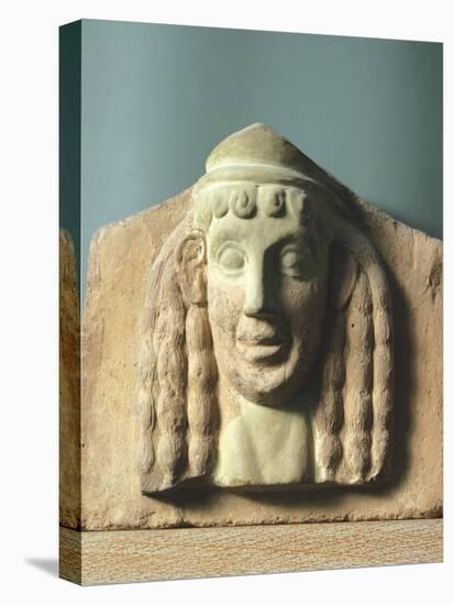 Female Head, Antefix in Terracotta from Temple of Apollo in Thermos, Greece-null-Premier Image Canvas