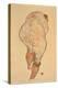 Female Nude Pulling Up Stockings, Rear View, 1918-Egon Schiele-Premier Image Canvas