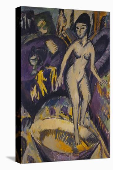 Female Nude with Badezuber; Weiblicher Akt Mit Badezuber-Ernst Ludwig Kirchner-Premier Image Canvas