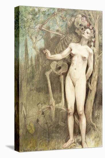 Female Nude with Death as a Skeleton, 1897-Armand Rassenfosse-Premier Image Canvas