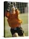 Female Soccer Goalie Catching the Ball-null-Premier Image Canvas