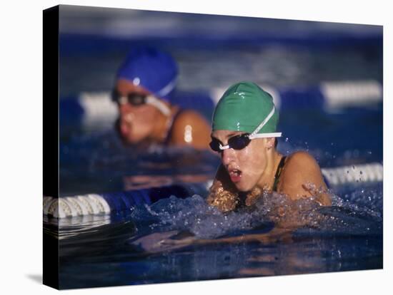 Female Swimmers Competing in a Breaststroke Race-null-Premier Image Canvas