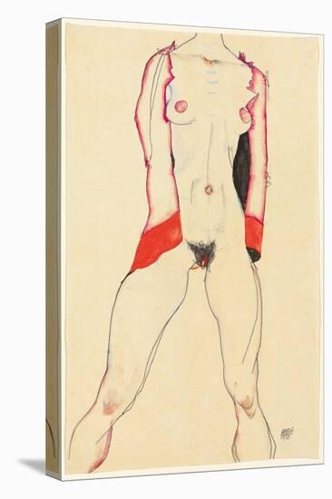 Female Torso; Weiblicher Torso, 1913 (Gouache, Watercolour and Pencil on Paper)-Egon Schiele-Premier Image Canvas