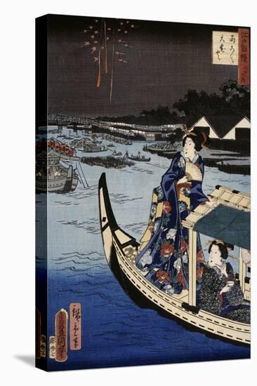Femme dans une barque durant une fête-Utagawa Toyokuni-Premier Image Canvas