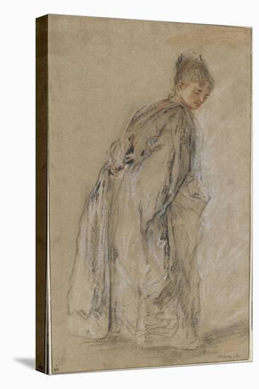 Femme debout de dos se retournant-Jean Antoine Watteau-Premier Image Canvas