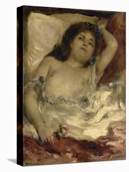 Femme demie-nue, couchée : la rose-Pierre-Auguste Renoir-Premier Image Canvas