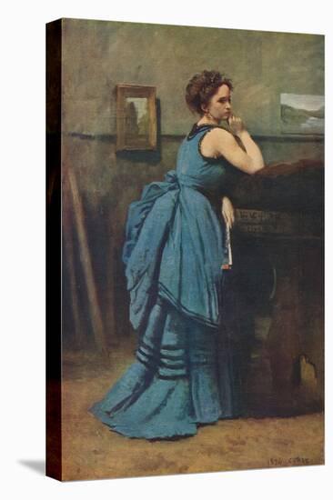 'Femme en bleu', 1874, (1939)-Jean-Baptiste-Camille Corot-Premier Image Canvas