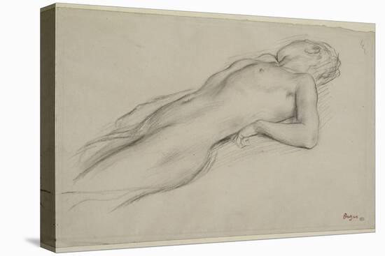 Femme nue allongée sur le dos, étude pour Scène de guerre-Edgar Degas-Premier Image Canvas