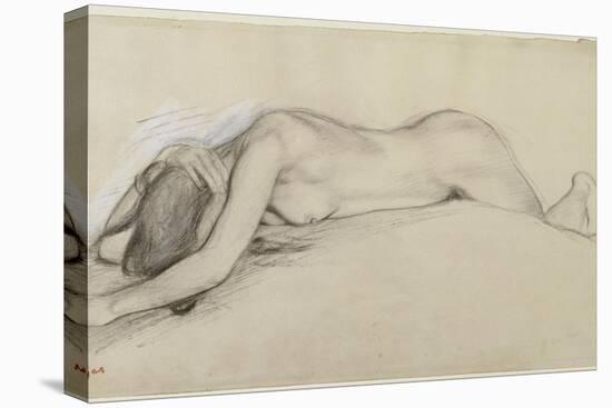 Femme nue allongée sur le ventre, la tête entre les bras-Edgar Degas-Premier Image Canvas