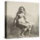 Femme nue assise sur une butte-Rembrandt van Rijn-Premier Image Canvas