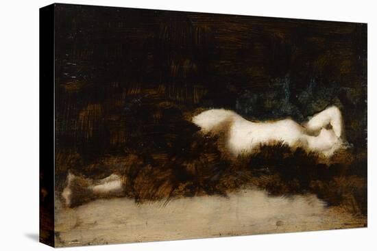 Femme nue couchée dans une fourrure-Jean Jacques Henner-Premier Image Canvas