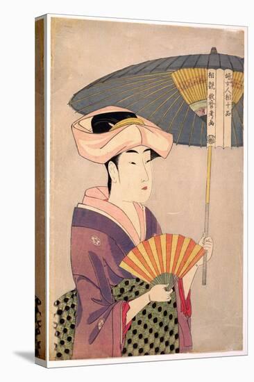 Femme Tenant Un Parasol - Woman Holding up a Parasol, from the Series Ten Types in the Physiognomic-Kitagawa Utamaro-Premier Image Canvas