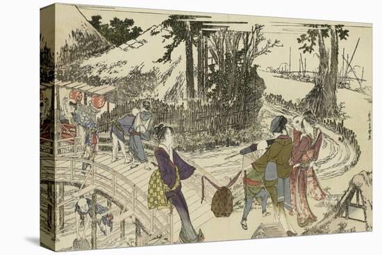 Femmes en promenade dans un jardin-Katsushika Hokusai-Premier Image Canvas