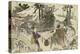 Femmes en promenade dans un jardin-Katsushika Hokusai-Premier Image Canvas