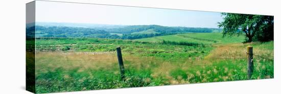 Fence in a field, Loess Hills, Mills County, Iowa, USA-null-Premier Image Canvas