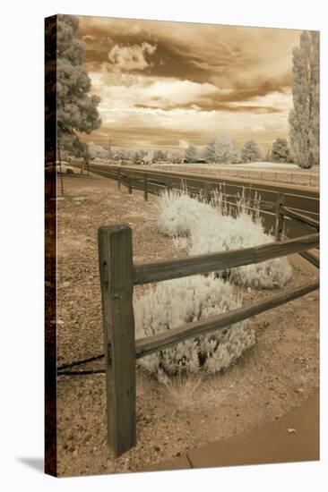 Fence & Road, Albuquerque, New Mexico 06-Monte Nagler-Stretched Canvas