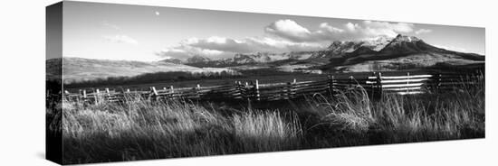 Fence with Mountains in the Background, Colorado, USA-null-Stretched Canvas