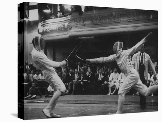 Fencers Competing in the Olympics-John Dominis-Premier Image Canvas