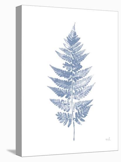 Fern Print I Blue No Shiplap-Moira Hershey-Stretched Canvas