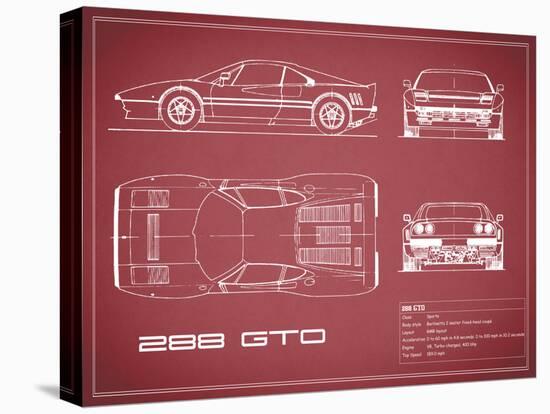 Ferrari 288-GTO-Maroon-Mark Rogan-Stretched Canvas