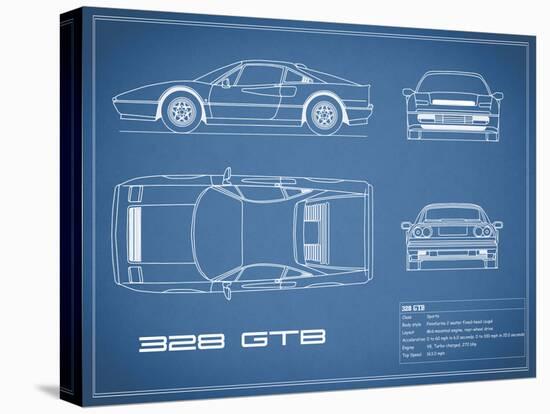 Ferrari 328-GTB-Blue-Mark Rogan-Stretched Canvas