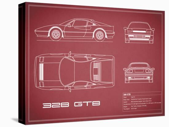 Ferrari 328-GTB-Maroon-Mark Rogan-Stretched Canvas